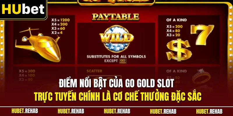 Điểm nổi bật của Go Gold Slot trực tuyến chính là cơ chế thưởng đặc sắc